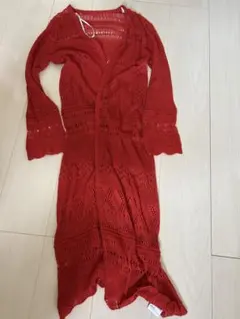 CECILMcBEE レッド 長袖カーディガン Mサイズ