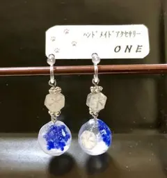 レジン 360度結晶 イヤリング ピアス