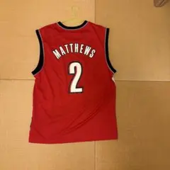 MATTHEWS 2 バスケットボール ユニフォーム レッド サイン入りのサムネイル