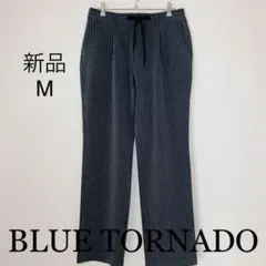 【未使用】BLUE TORNADO　サマーイージーパンツ　ストライプ　グレー　Mのサムネイル
