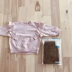 フリル付きピンクスウェット80サイズ　サムエルパンツ