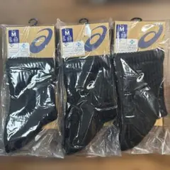 asics 1POINT FIT ブラックソックス M×3のサムネイル