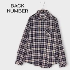 バックナンバー チェック ネルシャツ 長袖 L ネイビー 胸ポケットのサムネイル