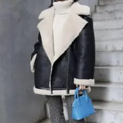 MURUA ルーズフェイクムートン ブラック 黒