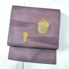 夏帯　名古屋帯　紗　正絹　美品　茶器