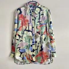 未使用✳︎EQUIPMENT エキプモン シルクシャツ XS 花柄 シルクブラウスのサムネイル