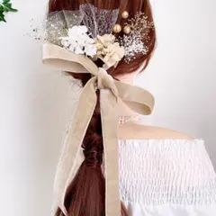 No.42 選べるリボン 洋装・和装 花とチュールリボン ヘアアクセサリー