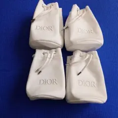 Dior ホワイト巾着型ポーチ 4個セット(ノベルティ)