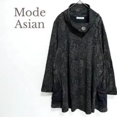 ★モードアジアン★チュニック エスニック フレア ポケット 体型カバー