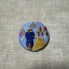 ディズニー 刺繍缶バッチ 美女と野獣