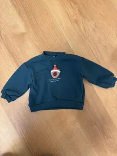 サンタ刺繍ダークグリーンスウェット