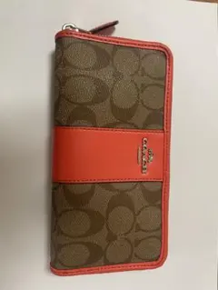 Coach 長財布 ブラウン/オレンジ