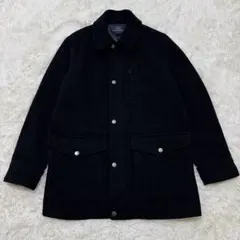 ブラック ステンカラーコート