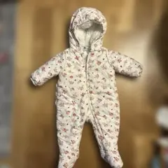 プチバトー　中綿入りカバーオール　ジャンプスーツ　74cm/12m