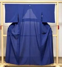 A2◇着物くつろぎ 夏物 水玉模様 金彩 青色 正絹 付下げ 薄物 絽 紗
