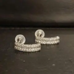 激安】スイングピアス 3石ダイヤモンド ストーン Ptチェーンピアス 