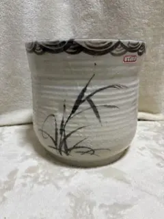 水屋瓶　茶道具　木蓋付き　陶器　志野焼　水屋道具　すすきの図 水屋瓶 茶道具 木蓋付き 陶器 志野焼 水屋道具 すすきの図 - メルカリ