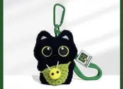 黒猫ぬいぐるみ　ミツバチバック付き　キーホルダー　バックチャーム