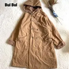 bulbul バルバル オイルドタッチ フードロングコート ベージュ 裏フリース