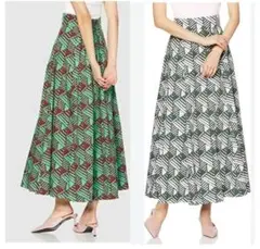 スナイデル　コットンボリュームフレアプリントスカート　ハイウエスト　アローズ　秋