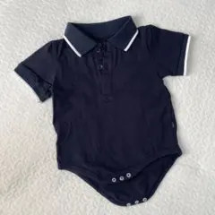 【美品】ネイビーポロシャツ風ロンパース 半袖