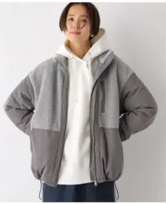 レプシィム　切り替えスタンドボアジャケット　グレー