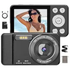 ジャンク品 4K デジタルカメラ 本体 64.0MP ブラック - メルカリ