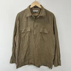 vintage 長袖プルオーバーシャツ ブラウン