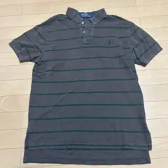 Polo by Ralph Lauren グレー/緑 ストライプ ポロシャツ M