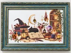 ハロウィン限定 魔女の書斎 インテリア シーグラスアート