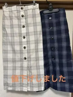 GU チェック柄タイトスカート 2枚