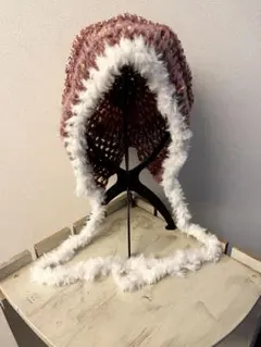 ハンドメイド　ボンネット　バラクラバ　ビーニー　カラフルニット帽子