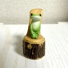 【天然木の椅子セット】コポー　カエルの　木製台座のサムネイル