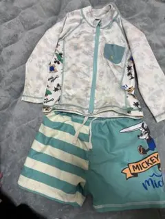 【美品】ミッキーマウス UVカット ラッシュガード 水着 90㎝