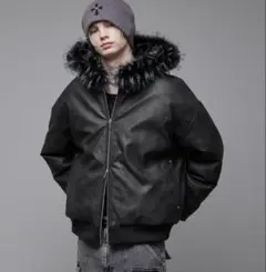 【完売品】Loose ルース　ヴィンテージ合皮 ファーショートブルゾン