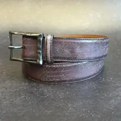 希少カラー　ベルルッティ　Berluti　レザーベルト　カリグラフィー　ボルドーのサムネイル