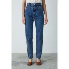 ハイウエスト ブルー ストレートデニム