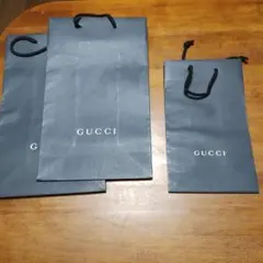 GUCCI ショップ袋 3枚セット グレー