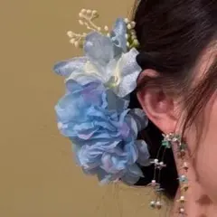 浴衣・和装に♡ 花柄ヘアクリップ 2点セット 夏祭り成人式 和風ヘアアクセサリー