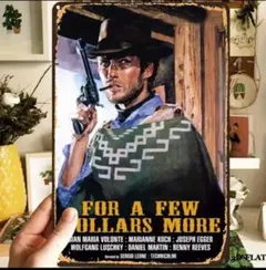 【輸入品】ブリキ看板/クリント・イーストウッド主演『夕陽のガンマン』ポスター看板