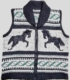 馬模様 ニット ベスト