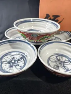 須田菁華 青華 呉須赤絵 花鳥文 碗形向付 4客 九谷焼 須田菁華 青華 呉須赤絵 花鳥文 碗形向付 4客 九谷焼 - メルカリ