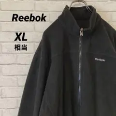 Reebok リーボック フリースジャケット ロゴ刺繍 ブラック XL相当のサムネイル