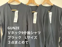 週末限定！グンゼ　長袖シャツ　9分袖　インナー　下着　ホットマジック　Vネック
