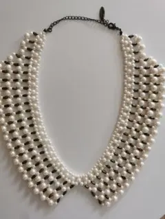 【 NATURAL BEAUTY BASIC】つけ襟 アンティーク パール風