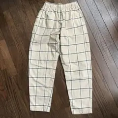 ⭐️美品⭐️guシェフパンツ　チェックパンツ　ベージュ　150㎝