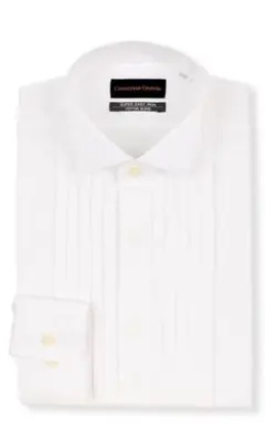 ウイングカラードレスシャツ【長袖】【タキシード】　カブスボタン付き　美品　結婚式