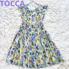 極美品✨TOCCAトッカワンピースイエロープリーツ花柄