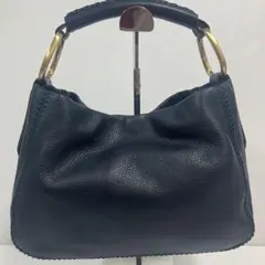 【極美品】SAZABY レザー　ワンショルダートートバッグ　ネイビー　本革