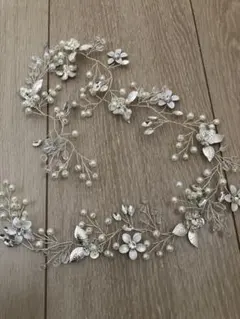 結婚式　シルバーヘッドドレス　小枝